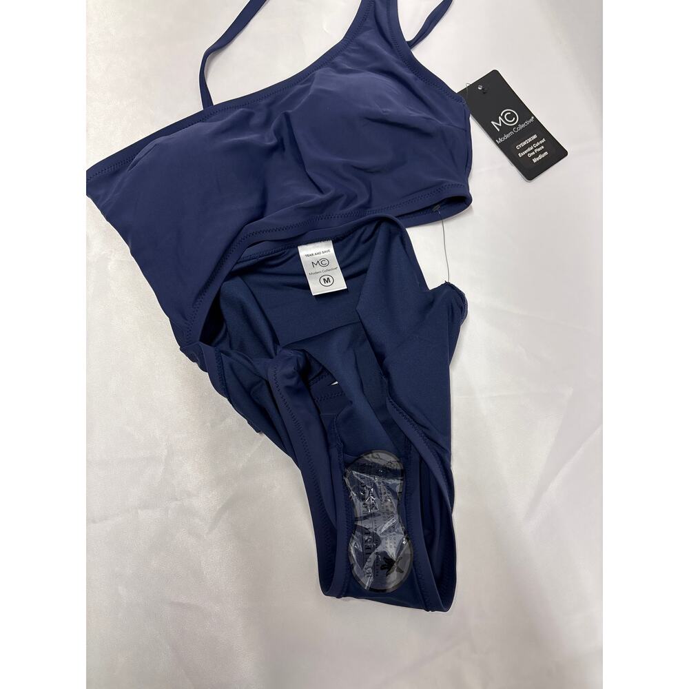 women one shoulder cut- out one piece swimsuit Medium monokini bathing suitNWT - Picture 6 of 8